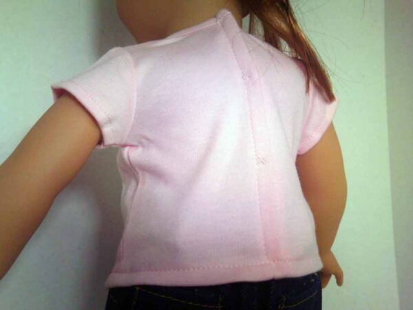 Pink Knit T-shirt with Snap Opening - Image 3