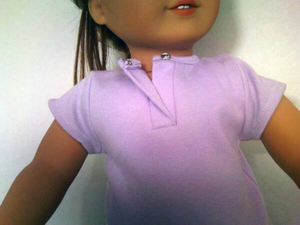 Lavender Knit T-shirt with Snap Opening - Image 3